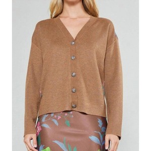 Women's Floral Contrast Cardigan - current air - 1 of 4