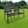 vidaXL 2 Seater Patio Bench, 51.6" Steel and Textilene Black - 2 of 4