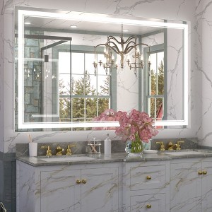 Keonjinn LED Front Light Bathroom Vanity Wall Mirror, 3 Color Temperatures, Anti-fog - 1 of 4