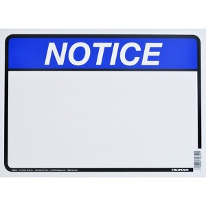 Hillman English Blue Notice Sign 10 in. H X 14 in. W - Case of 6 - 1 of 1