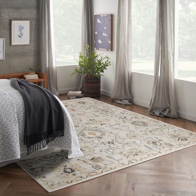 Handmade Gray Floral Synthetic 9' x 12' Area Rug