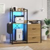 Coucheta 2-Drawer File Cabinet for Letter/Legal/A4 Files with Power Outlet, LED Lights, Open Shelf & Printer/Shredder Storage for Home Office - 3 of 4