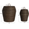 Decorative Hand-Woven Rattan Storage Baskets with Lids, Set of 2 - 2 of 4