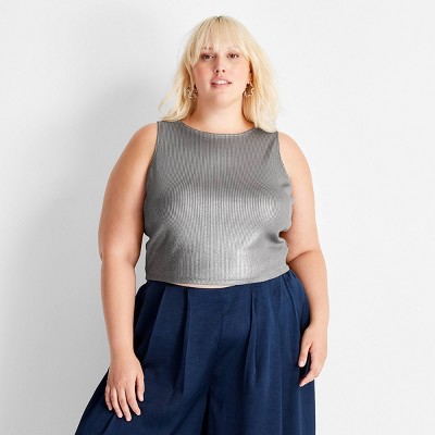 Women's Seamless Tank Top - Future Collective Metallic Gray 1x : Target