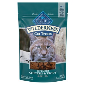 Blue Buffalo Wilderness Grain Free Chicken & Seafood Recipe Crunchy Cat Treats - 2oz - 1 of 4