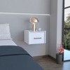 TIRAMISUBEST Dark Brown Floating Nightstand with Handy Drawer, Space-Saving Design for Rustic Bedrooms - 3 of 4