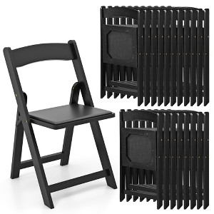 Tangkula Set of 20 Dining Chairs w/ Rubber Wood Legs & Padded Seat for Home Office Events Black - 1 of 4