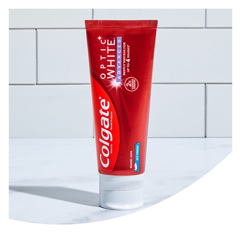 Colgate Optic White Advanced Whitening Toothpaste - Icy Fresh - 3.2oz, 3 of 11