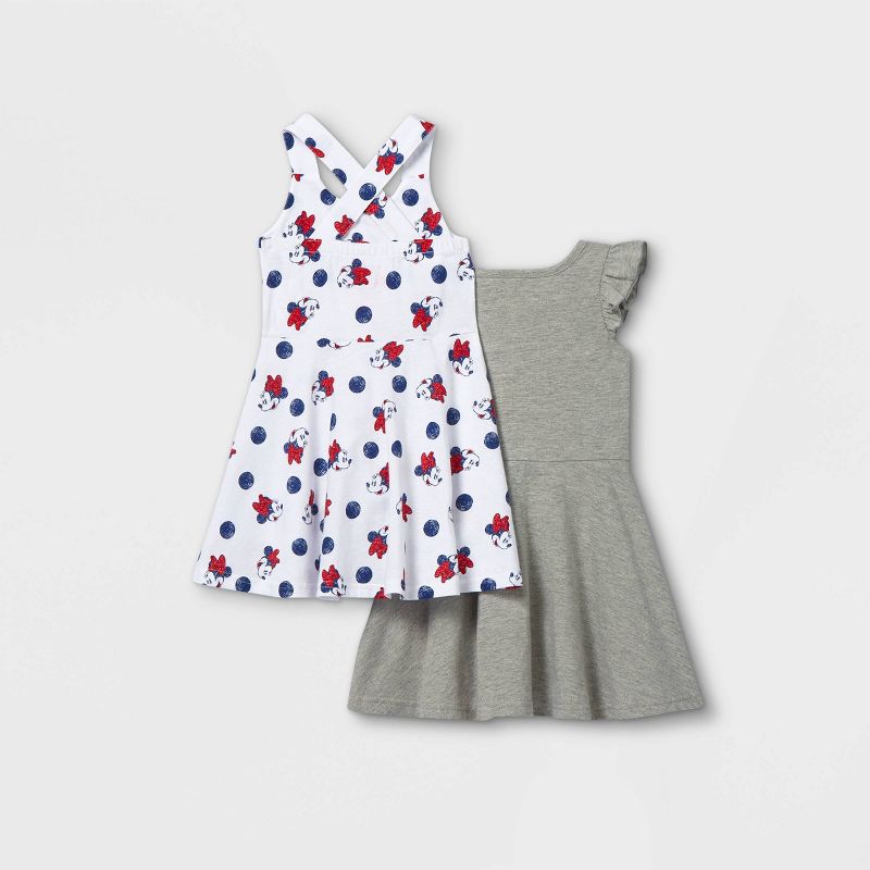 Toddler Girls' 2pk Minnie Mouse Sleeveless Knit Dress - Gray, 2 of 3
