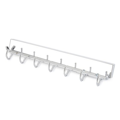 Chrome 14'' Sliding Belt and Accessory Rack with 7 Hooks