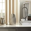 Metallic Aluminum Vase with Textured Arch Pattern - Modern Glam Home & Office Decor for Living Room, Bedroom & Tabletop - Elegant Flower Vase - 3 of 4