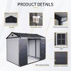 Outdoor Backyard Storage Shed, Storage Shed with Floor and Windows and Lockable Door, Resin Storage Shed with Steel Frame-Coolbibila - 3 of 4