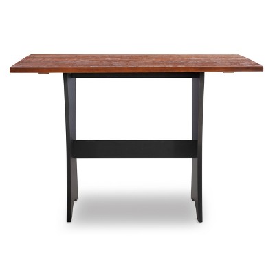 Parkside Antique Black and Pine Wood Corner Dining Nook Set