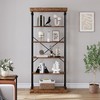 Wood Bookcase, 6 Tier Storage Open Rack Shelf with Metal Frame, Tall Free Standing Bookshelves, Display Rack for Bedroom, Living Room, Home Office - 2 of 4