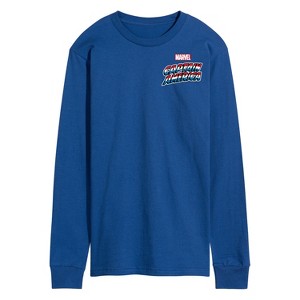 Men's - Marvel - Captain America Retro Distressed Flag Long Sleeve Graphic T-Shirt - 1 of 4