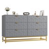 Dresser for Bedroom, 53.5" Large Dresser Organizer, 6 Drawer with Golden Metal Handle and Legs - 3 of 4