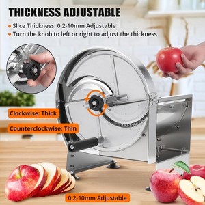 Commercial Electric Food Slicing Machine 0.2-12mm Thickness Adjustable Stainless Steel Vegetable Cutter, Silver 9.06"L x 8.66"W x 12.9"H - 1 of 4