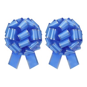 Unique Bargains Christmas Wedding Car Basket Gift Wrapping Large Organza Pull Bow 2 Pcs - 1 of 4