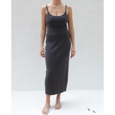 Women's Cotton Seraphina Cami in Iron by Tomorrow Studio