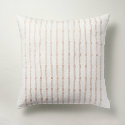 24x24 Vertical Stripe Oversized Throw Pillow Sour Cream/gray - Hearth &  Hand™ With Magnolia : Target