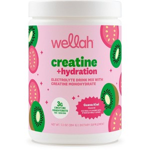 Wellah Creatine + Hydration Powder (Guava Kiwi) 30 Servings - Electrolyte Drink Mix with 3g of Creatine Monohydrate - 1 of 4