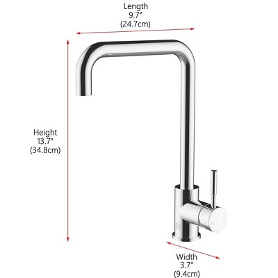 Brushed Nickel Gooseneck Single Handle Kitchen Faucet