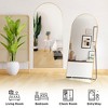 Beautyolove 32 in. W x 71 in. H Classic Arched Gold Aluminum Alloy Framed Full Length Mirror Wall Mounted or Standing Floor Mirror - 4 of 4