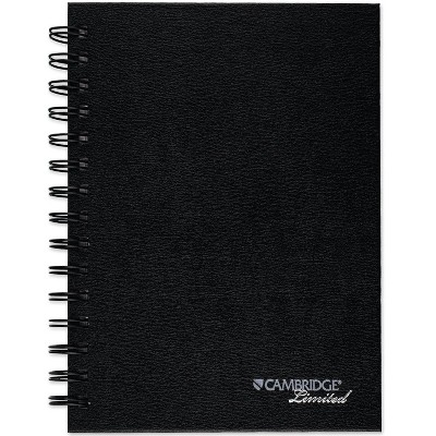 1 Subject Law Ruled Spiral Notebook 8"x 6.25" Solid Black- Cambridge