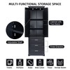 Ridstar 70 in. Black Tall Storage Cabinet with Three Drawers for Bathroom/Office - 4 of 4