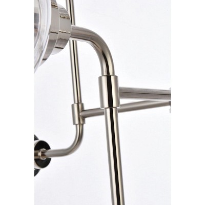 Hanson 8-Light Polished Nickel Pendant with Clear Glass Shades