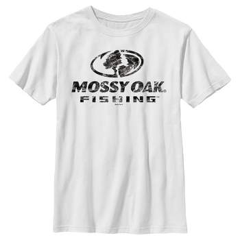 Girl's Mossy Oak Black Water Fishing Logo T-shirt - White - Small : Target
