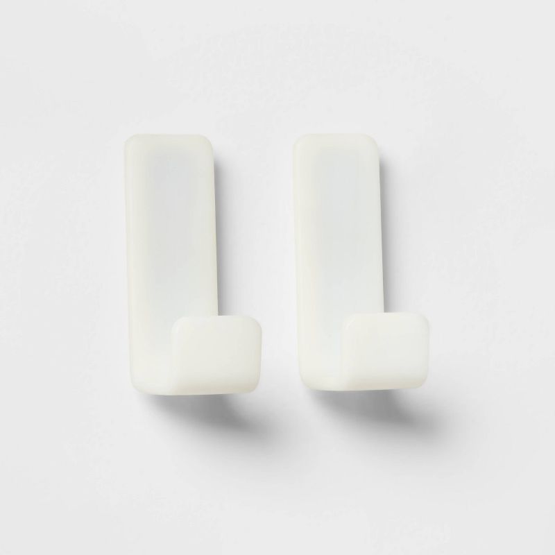 Set of 2 Magnetic Hooks - Brightroom&#8482;: Compact, BPA-Free ABS, No Assembly, White Utility Shelf Parts, 1 of 5