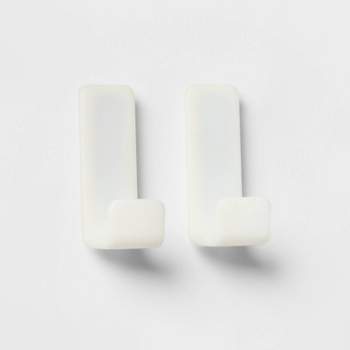 Set of 2 Magnetic Hooks - Brightroom™: Compact, BPA-Free ABS, No Assembly, White Utility Shelf Parts