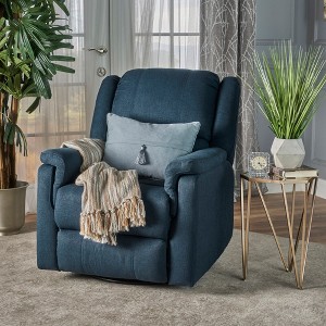 Upholstered Glider Recliner with Swivel Function and Plush Cushioning - 1 of 4