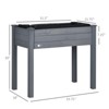 Maggift Planters Raised Garden Bed with Legs Elevated Wooden Planter Box Self-Draining with Bed Liner Patio Balcony, Gray, 33.75"*18"*30" - 3 of 4