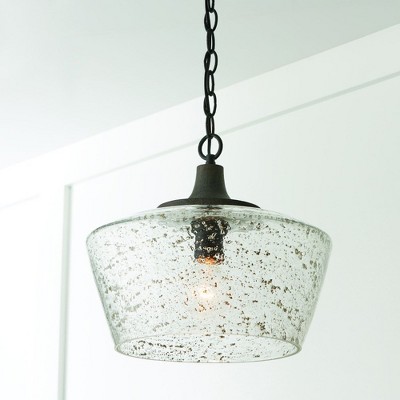 Clive Carbon Grey and Black Iron Glass Pendant Light