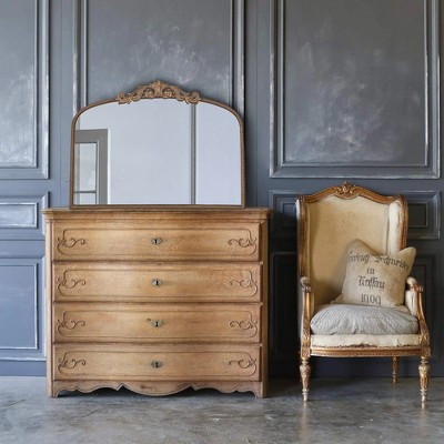 VYNXARIA 40" x 31" Classic Design Gold Arch Mirror and Baroque Inspired Frame for Living Room Bathrrom Enterway Console