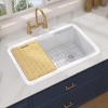 33 in. TUKTUK Drop-in/Undermount Kitchen Sink Single Bowl Sink Large Fireclay White Farmhouse Sink Workstation Kitchen Sink - 3 of 4