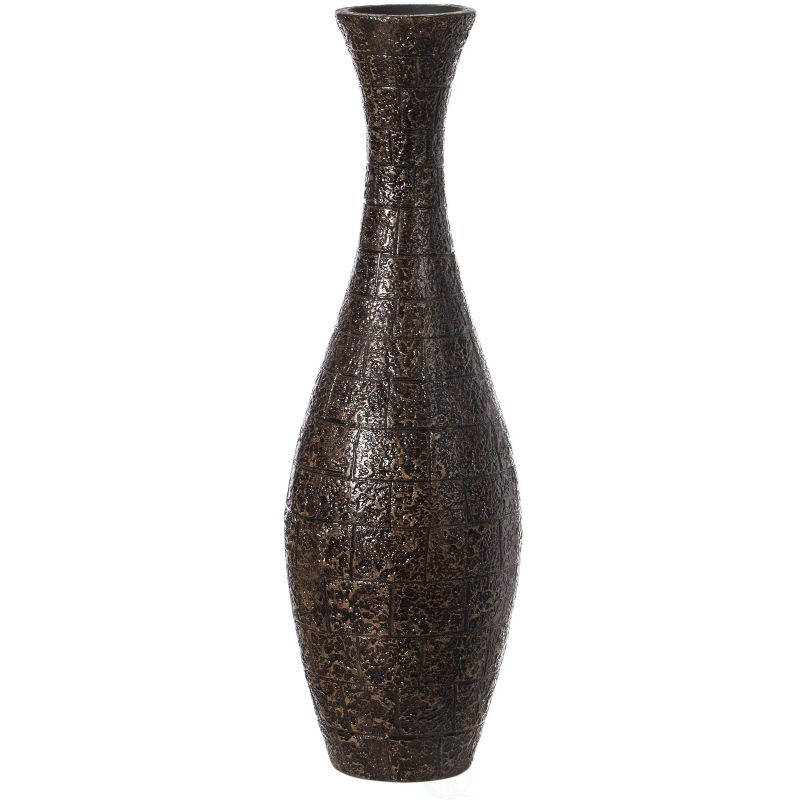 Uniquewise Modern Decorative Brown Textured Design Floor Flower Vase, for Living Room, Entryway or Dining Room, 31 inch, 3 of 6