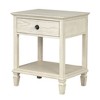 APRILSOUL 19in D x 24in W x 28.5in H Victoria Classic Nightstand, Light Natural Wire-Brush, 1 Drawer and Open Shelf, Bedside Table - 4 of 4
