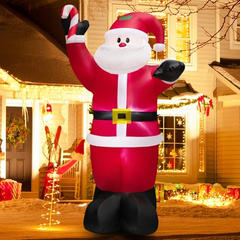 Costway 8 Ft Inflatable Santa Claus Holding Crutch Lollipop Blow ...