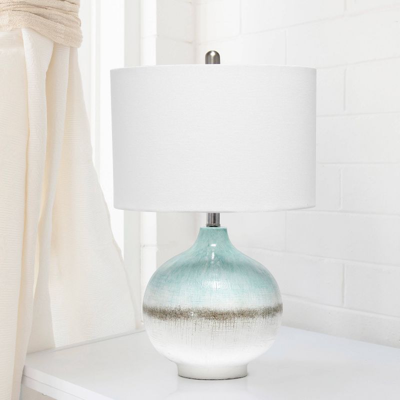 Bayside Horizon Table Lamp with Fabric Shade White/Light Blue - Lalia Home, 3 of 8