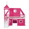 Low Loft Bed Twin Size with Slide and Storage Stairs, Wood Plyhouse Loft Bed with Tent & Tower for Boys & Girls - 4 of 4