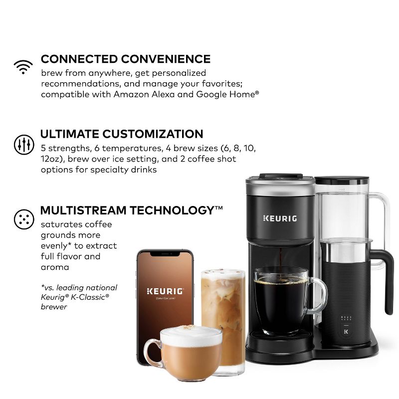 Keurig K-Caf&#233; SMART Single-Serve Coffee Maker with WiFi Compatibility, 6 Brew Sizes - Black, 3 of 18