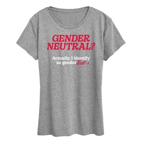 Women's - Instant Message - Gender Neutral? Actually Gender Evil Short Sleeve Graphic T-Shirt - 1 of 4