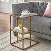 Manhattan C Table Gold - Buylateral: 24 Inch, Small Tempered Glass, C-Shaped Sofa Side Table - image 3 of 4