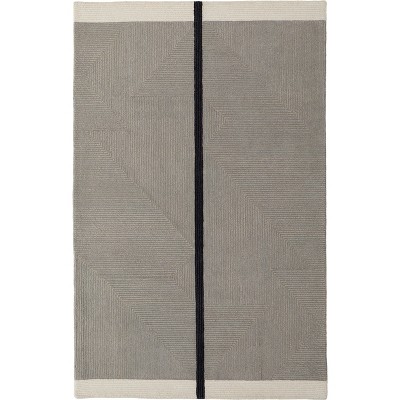 Maguire Transitional Abstract Taupe/Black Area Rug