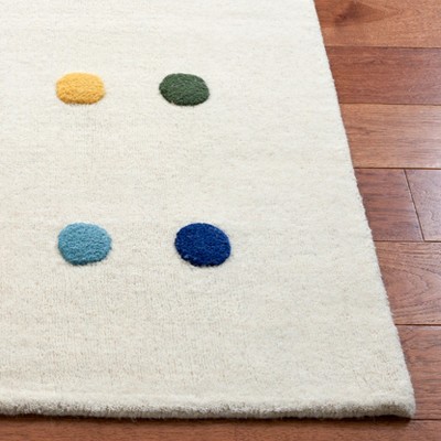 Ivory Hand-Tufted Wool Kids' Polka Dot 4' x 6' Rug
