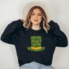 Simply Sage Market Women's Graphic Sweatshirt Shamrock Top Hat - M - Midnight - image 2 of 3