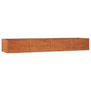 vidaXL corten Steel Garden Raised Bed - Large Rusty Planter for Balcony/Patio - Optimal Drainage - Dimensions: 126x31.5x17.7 in - 1 of 4